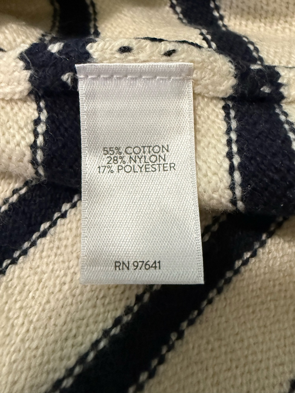 J.Jill Striped Cream and Navy Button-Shoulder Women's Sweater 2X - Picture 7 of 7